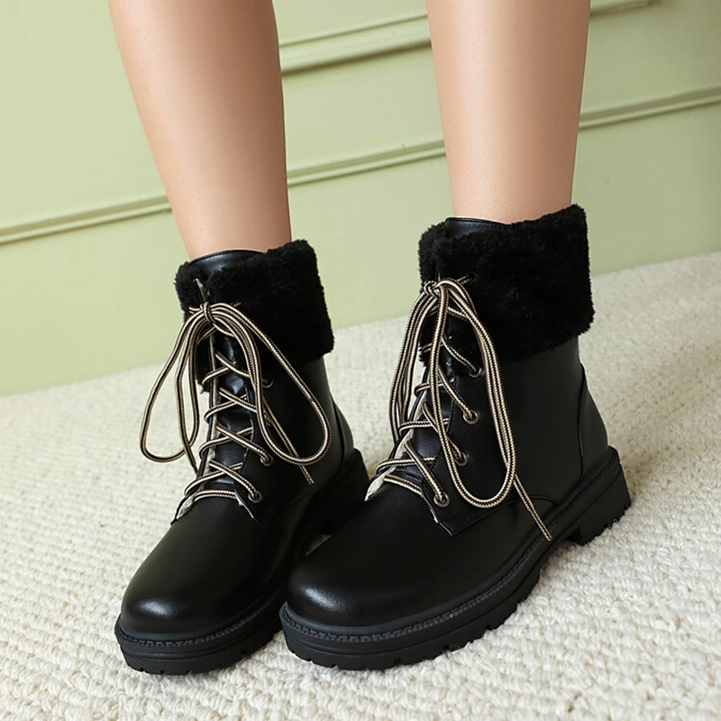 Women'S Shoes Extended Sizes - ORCHALISA Damen-Schneestiefel mit quadratischem, niedrigem Absatz,