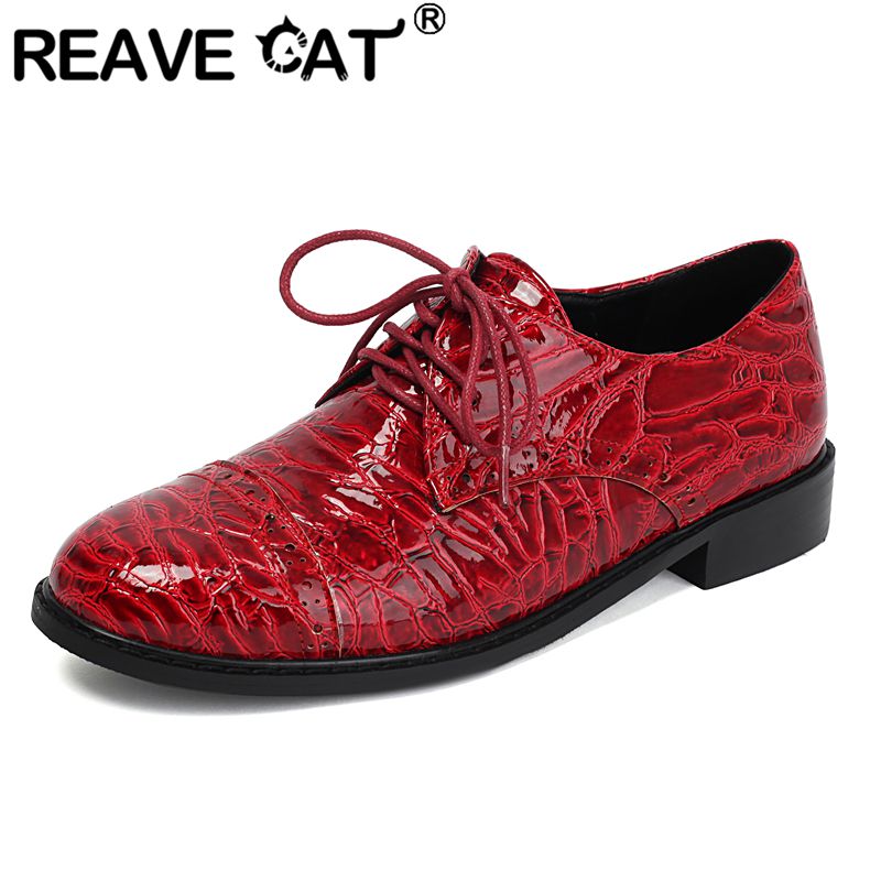 Women'S Shoes Extended Sizes - REAVE CAT Grün glänzende Damen-Pumps, runde