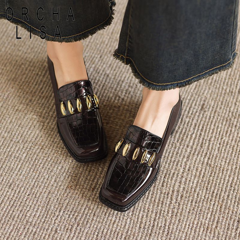 Women'S Shoes Extended Sizes - ORCHA LISA Modische Glänzende Damen-Flats mit