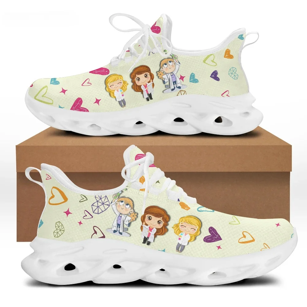Mesh Sneaker Women - Niedliche Cartoon-Arzt-Krankenschwester-Schuhe für Damen, leichtes Mesh,