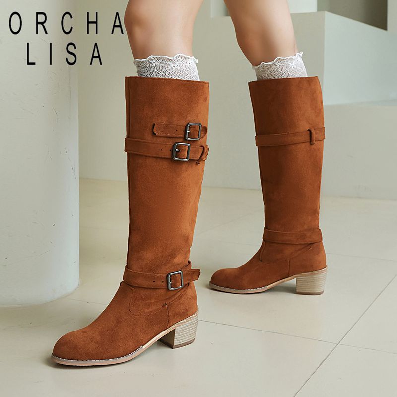 Women'S Shoes Extended Sizes - ORCHA LISA 2025 Retro Damen Kniehohe