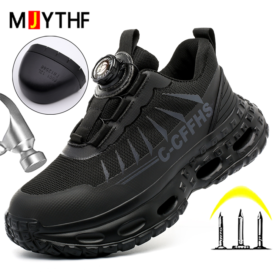 Mesh Sneaker Women - Drehknopf-Sicherheitsschuhe für Damen, Anti-Quetsch- und Anti-Durchstich-Arbeitsschuhe,
