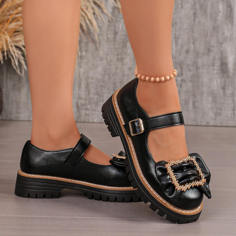 Süße Schleifendekoration Dicke – Women'S Shoes Loafers Black Bewertung und Preis