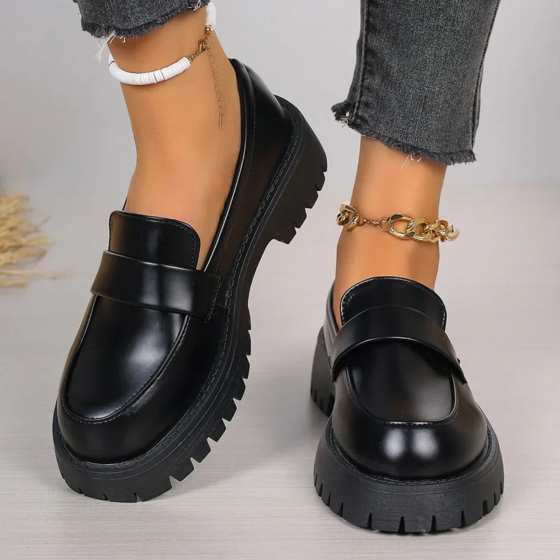 Plus Größe 35-43 Schwarz Pu Le – Women'S Shoes Loafers Black Bewertung und Preis